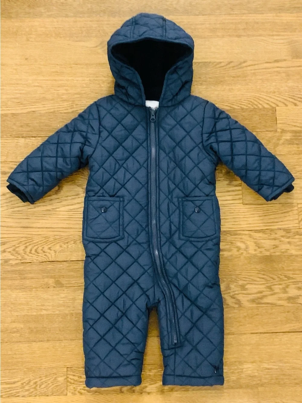 Kitestrings by Hartstrings Boys Infant Snowsuit 12 Months Quilted Navy Blue